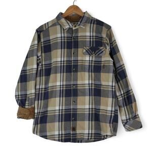Legendary Whitetails Buck Camp Flannel Shirt Mens M Long Sleeve Corduroy Accents
